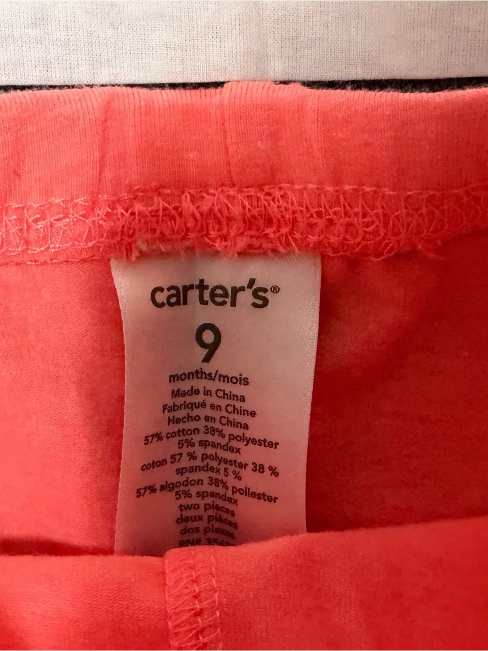 Carter's White Embroidered Tank with Coral Shorts